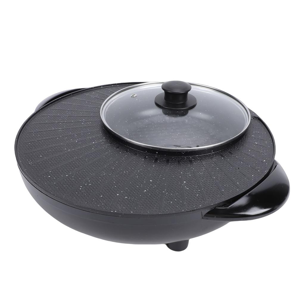 Hot Pot Elektrischer Grill Runder Koreanischer BBQ Grill Hotpot Elektrischer Rauchloser Grill für Zuhause Familienparty Treffen US-Stecker 110V