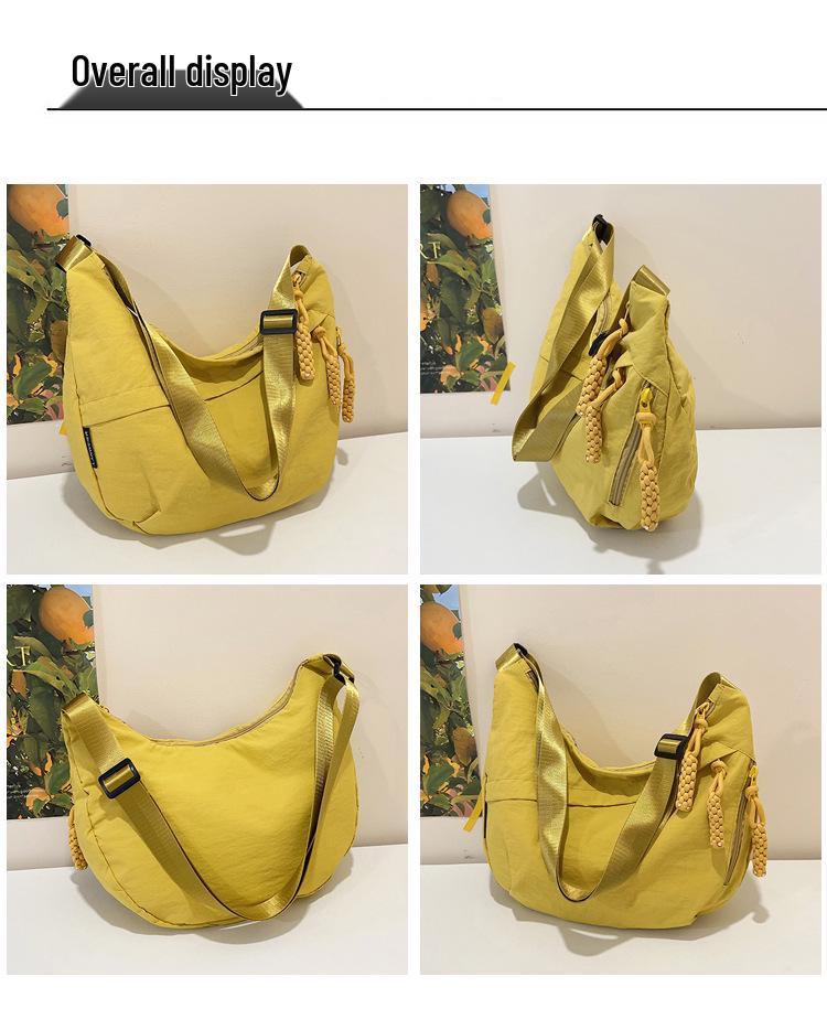 Lightweight Nylon Crossbody Bag: Trendy Large-Capacity Dumpling Design for Women