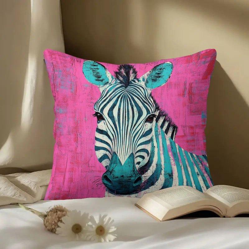 Яркая наволочка с принтом зебры 40x40cm/16x16inch