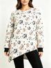 European Halloween Heart Pumpkin Print Long Sleeve with Ribbed Cuffs and Irregular Hem (2026 Style)