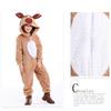 Christmas Cosplay Santa Claus Reindeer Boa Winter 2 XL Brown Costume, Outfit, Kigurumi, Costume, Fluffy, Wear, Unisex, Kids, Hooded, Types, S, M, L,