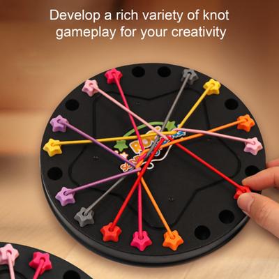 1 Set Kids Rope Untangling Game Twisted Rope Knots Challenge Board Game Logic Thinking Interactive Educational Elastic Rope Unhitching Toy