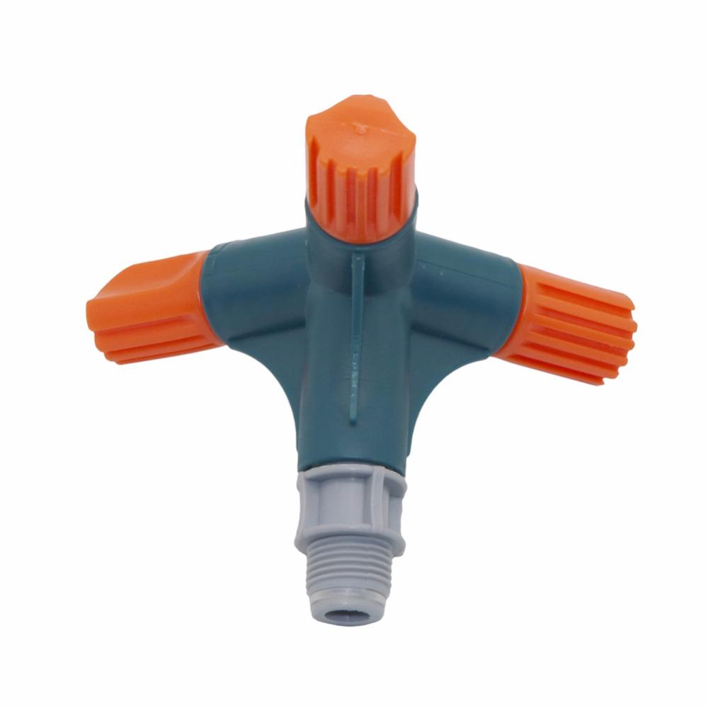 Garden 1/2" Male Thread Rotary Three-Arm Water Sprinkler Agriculture Watering 360 Degrees Automatic Sprinkler Irrigation 1 Pc