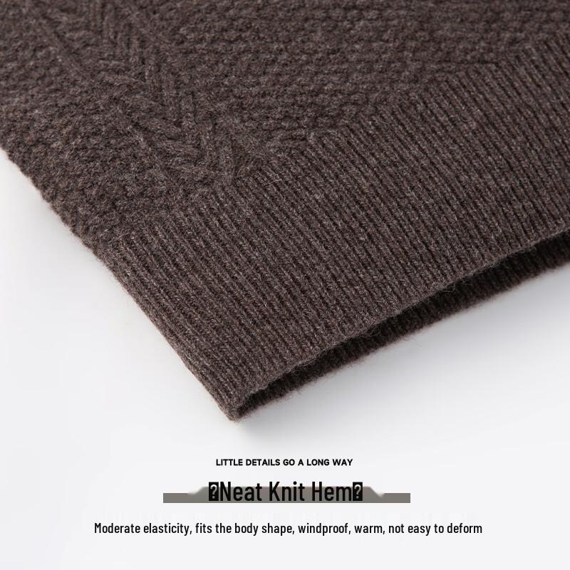 Men's 100% Pure Wool Thickened Zipper Knit Cardigan