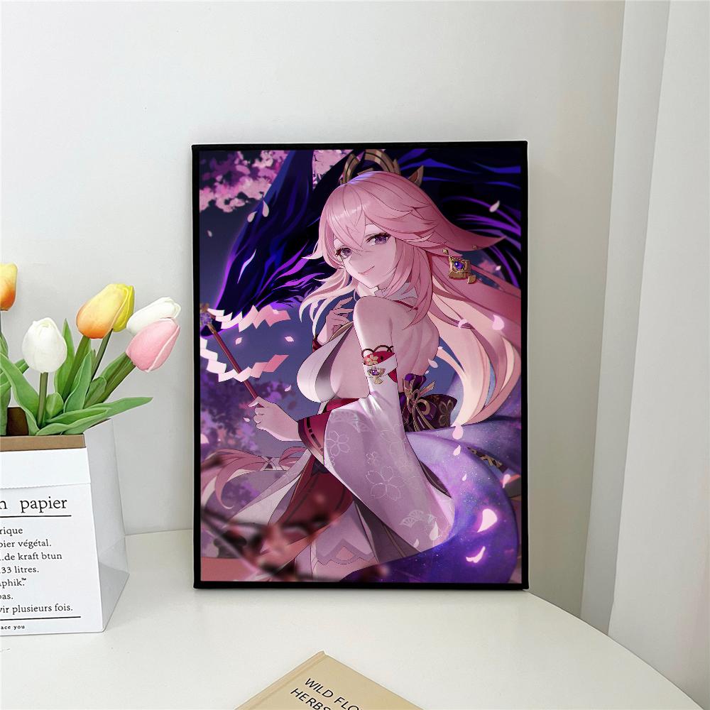 

1 шт. G-Genshin Impact Y-Yae M-Miko самоклеящийся художественный постер водонепроницаемая бумажная наклейка для декора стен кофейни, бара 21cm×30cm NoFrame