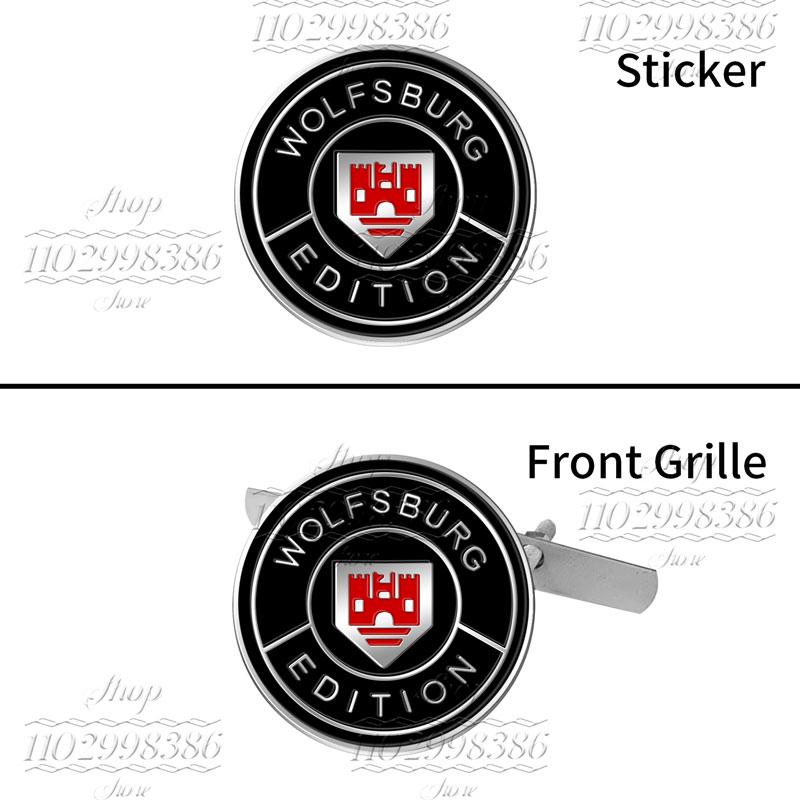 3D Metal Wolfsburg Edition Logo Front Grill Emblem Sticker For Golf Mk5 VW Passat Jetta Tiguan Polo Rear Trunk Side Fender Decor