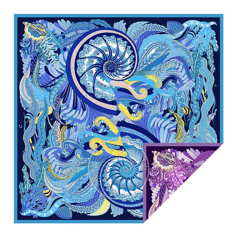 Aurora Serie Seidenwolle Jacquard Großer Schal