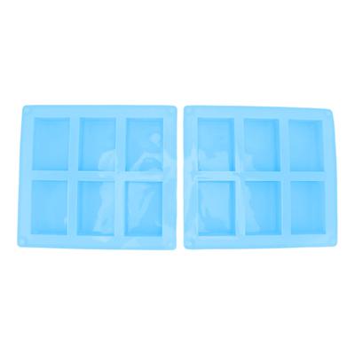 2 Stück Silikonform 6 Fächer Hitzebeständig Flexibel Wiederverwendbar Silikonform zur Seifenherstellung Backen