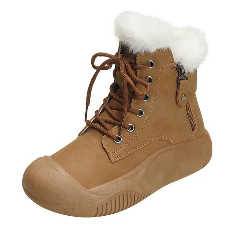 Fur Platform Women Ankle Boots Flats Fashion Casual Shoes Woman 2025 Trend Winter New Brand Sport Cozy Punk Botas Mujer Sneakers