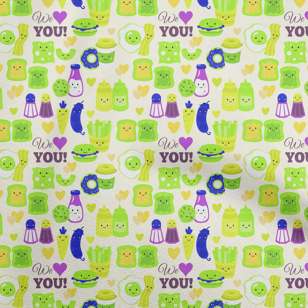 oneOone Cotton Flex Fuschia Pink Fabric Breakfast Sewing Craft Projects Fabric Prints By Yard 40 Inch