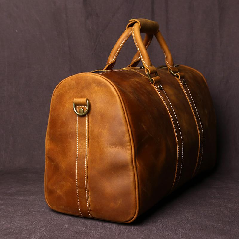 Retro Leather Men's Travel Bag Crazy-horse Leather Large-capacity Luggage Bag Top Layer Cowhide Men Portable Diagonal Bag NZPJ