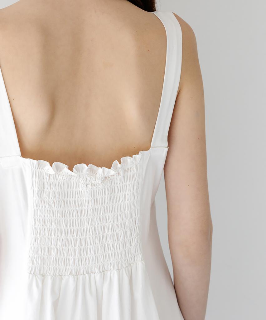 THEELO Sleeveless Flare Dress (White)