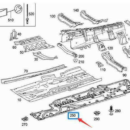 Mercedes S-Class W221 Bottom Guard Plate (2216100108, 2216100208)
