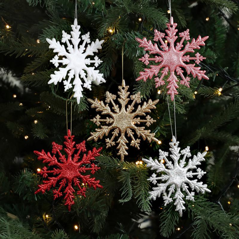 11CM Glitter Snowflake Christmas Tree Ornaments - Boxed Decorative Accessories