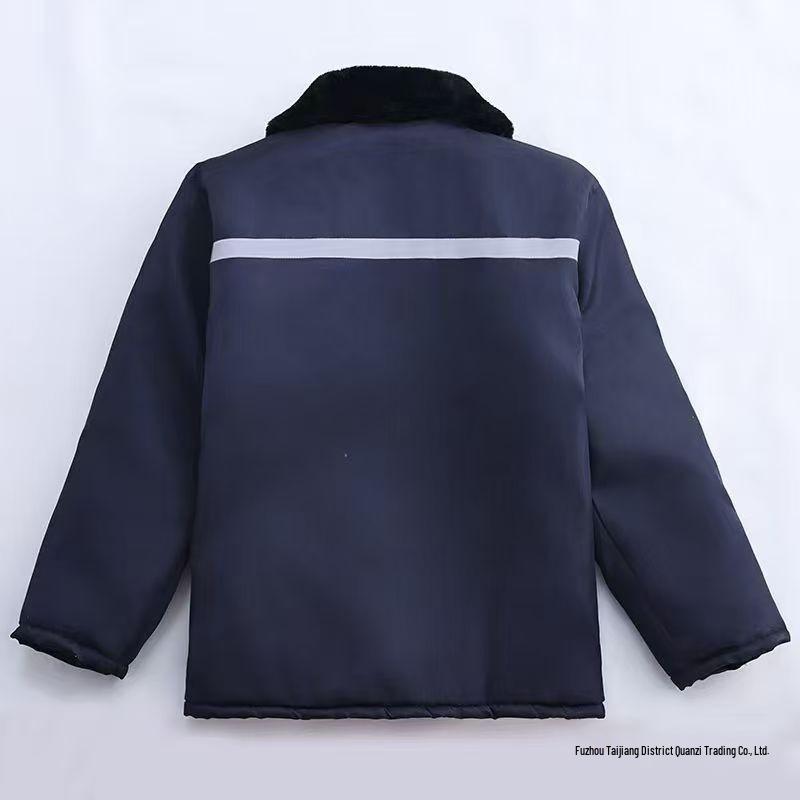 Winter Plus Velvet Thickened Work Jacket - Warm, Reflective, and Dirt-Resistant Cotton Jacket for Men and Women