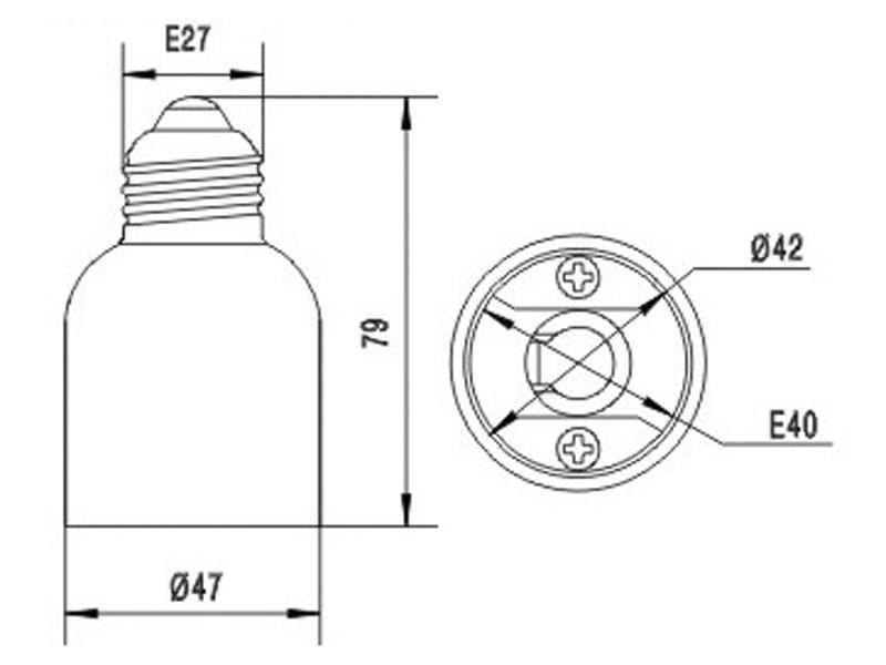 E27-E40 LED Base Socket Converter Adapter Holder