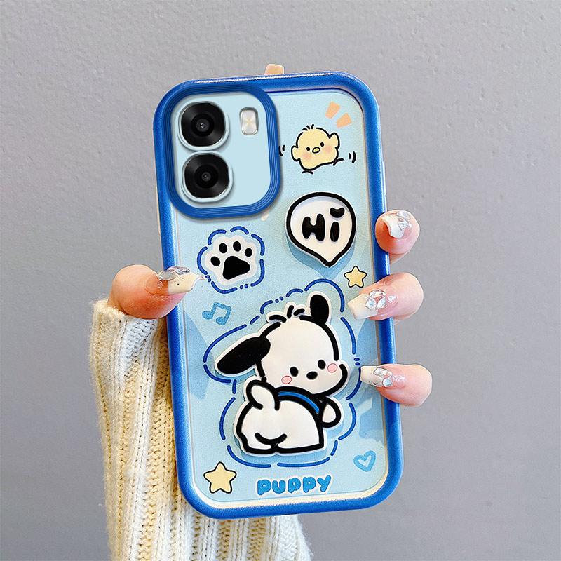 KEYSION Stoßfeste Hülle für OPPO A6x 5G mit Lanyard Weiches Silikon Niedliche 3D Cartoon-Puppe Handy-Rückseite für OPPO A6t 5G