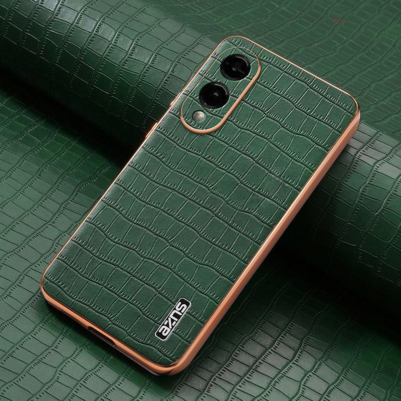

Suitable for Samsung S25ultra Mobile Phone Case Crocodile Pattern Samsungs2422 Full Cover Anti-fall 23fe Samsung Galaxy S21FE (Large Hole)