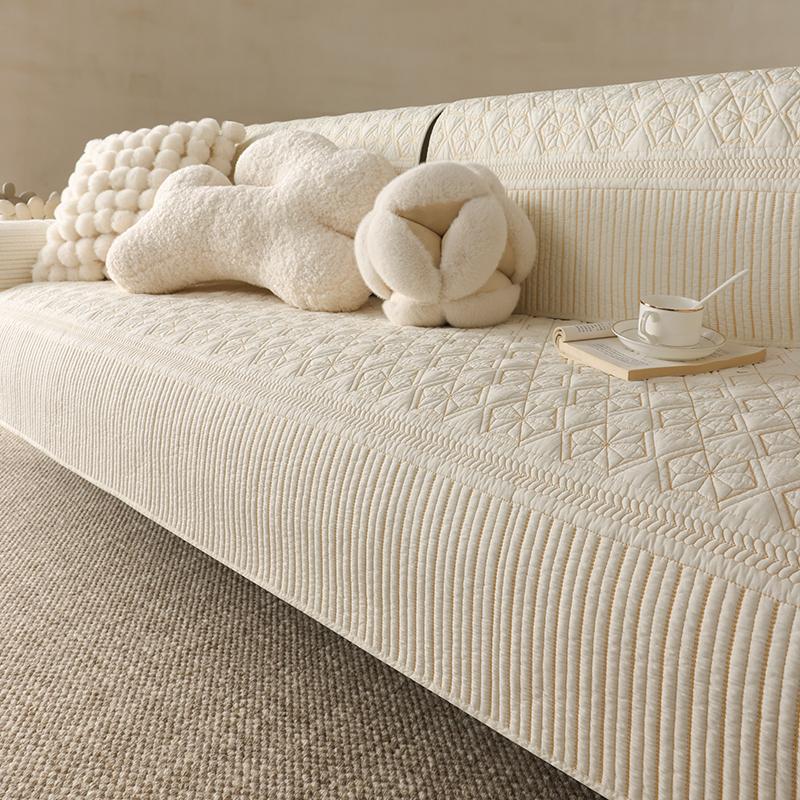 Cotton Sofa Cushion Cotton Fabric Non-slip Simple Universal Washed Cotton Sofa Cover Cover New Cover Cloth Cushion