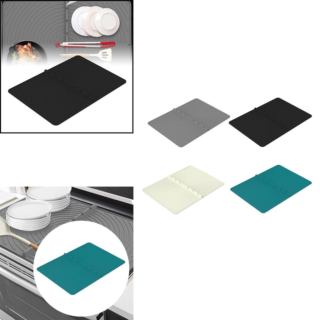 Stove Top Mat Cover Silicone Stove Mat Multipurpose Foldable 71cmx50.8cm Flat