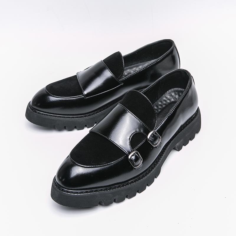 Loafers Men Leather Shoes Thick-soled British Style Black Formal Business Shoes Fashion Luxury Slip-On Casual Shoes Big Size 46