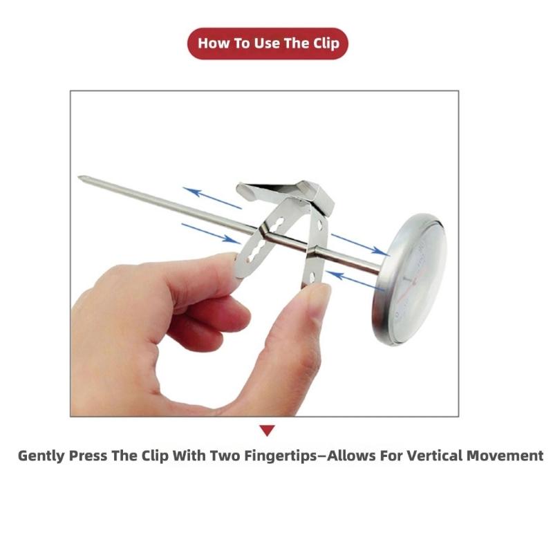 Stainless Steels Food Probe Clip Heat Resistant Professional Thermometers Clamp Temperature Meter Pot Clip Holder