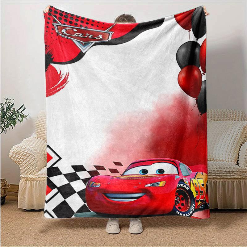 1pc Mcqueens Race Day Flannel Blanket Soft Warm Throw Blanket for Bedroom Living Room Bed Travel Camping Picnic Gift. M730040