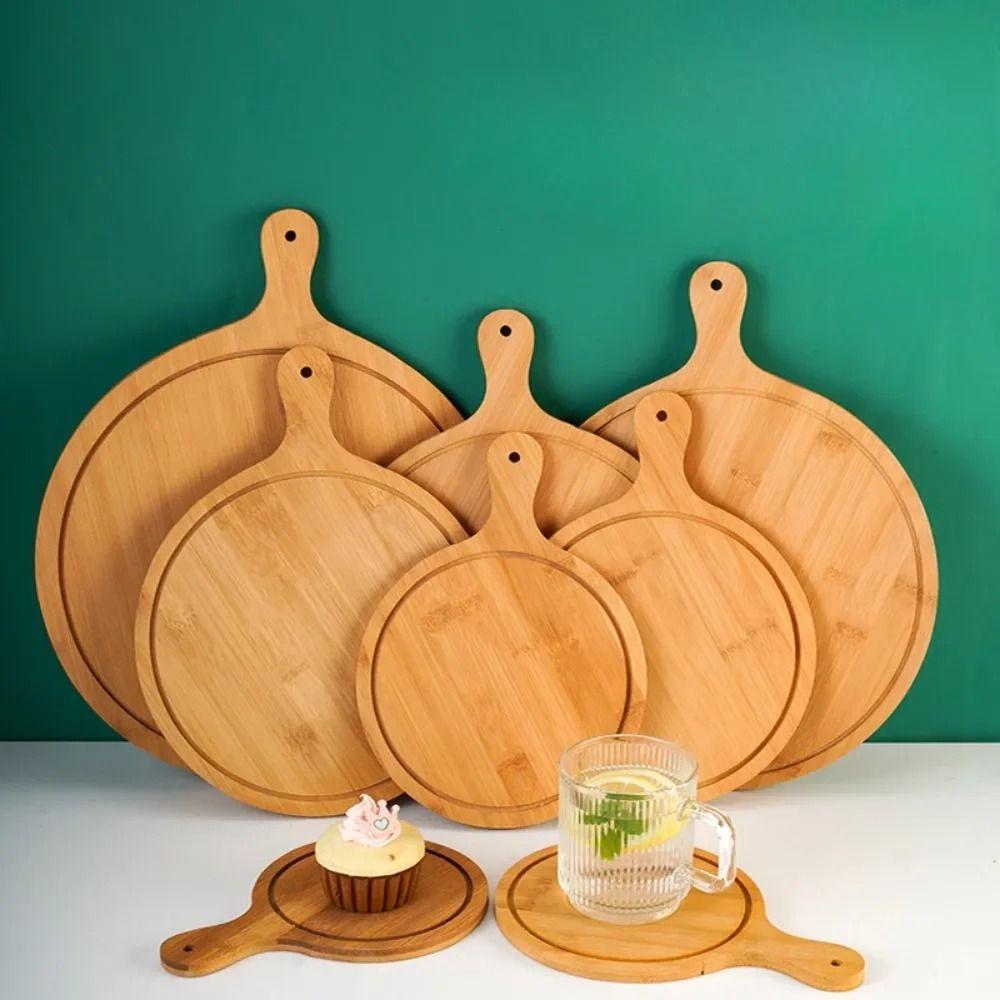 Round Wooden Pizza Paddle Durable Pizza Making Peel Practical Pizza  Baking Tray  Kitchen Tools