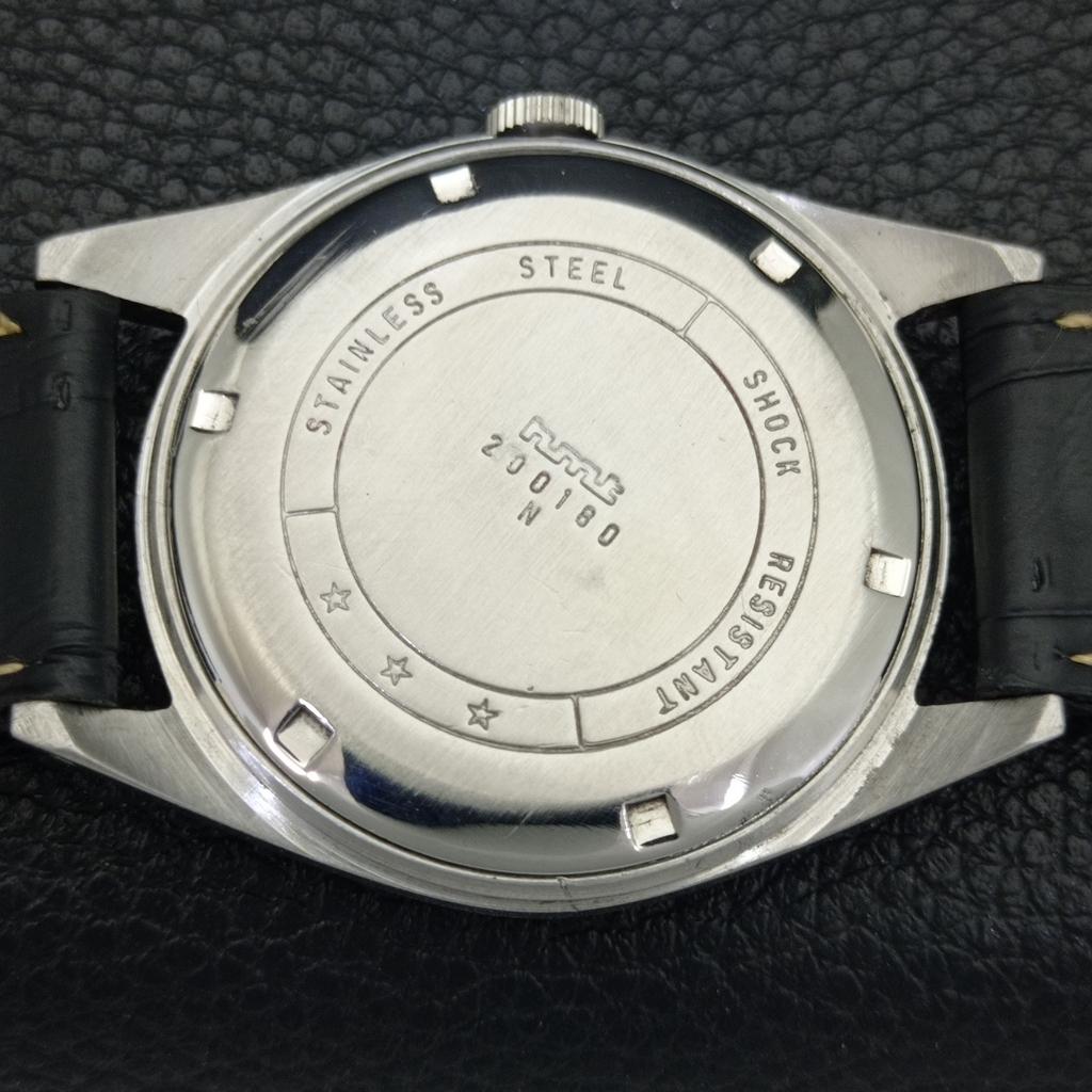 VINTAGE HMT HAND-WINDING INDIAN MENS BLACK COLOR DIAL WATCH A702806-1 R211-a702806