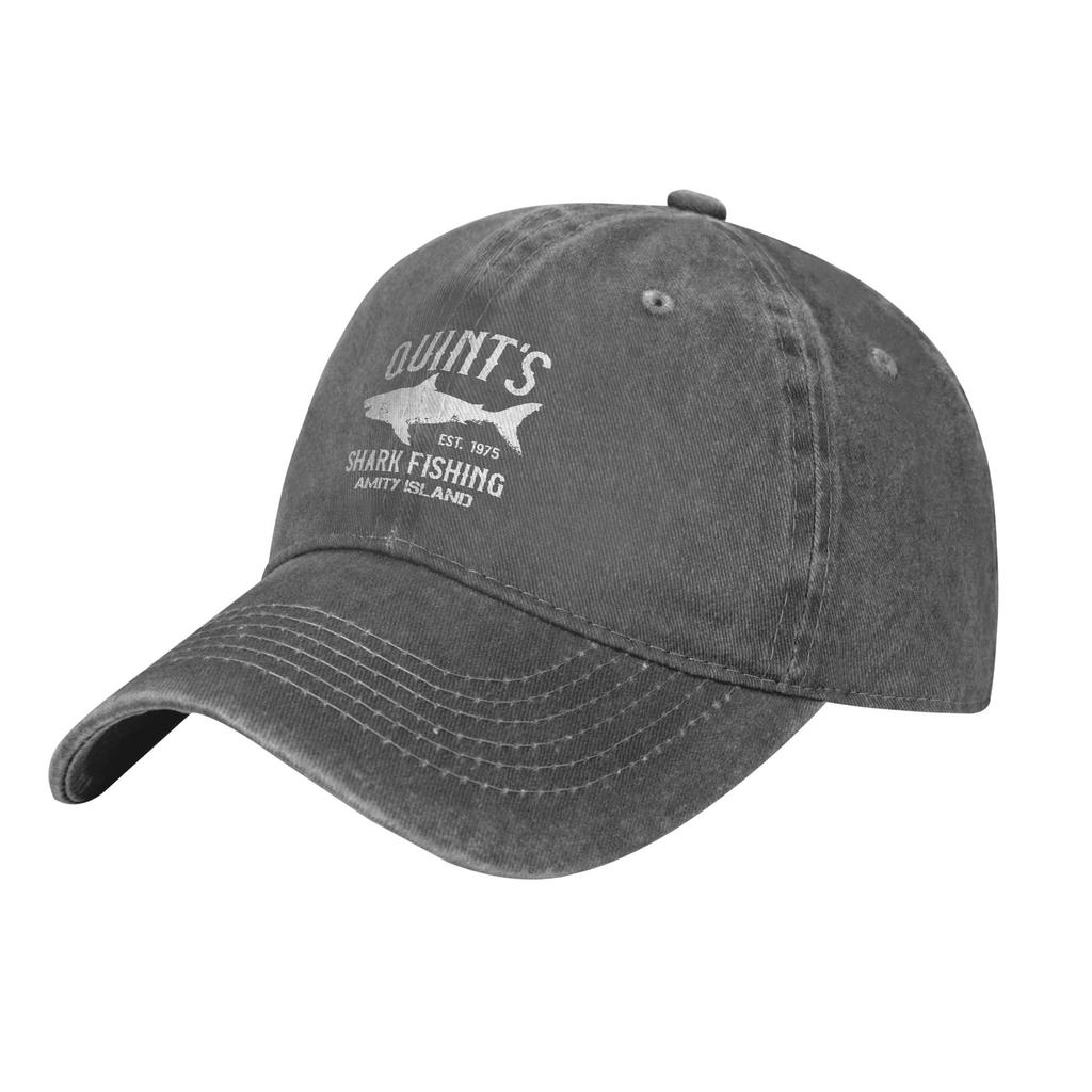 Fashion Quint's Shark Fishing Baseball Caps Distressed Washed Snapback Hat Amity Island 1975 Jaws Outdoor Adjustable Hats