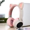 Faddish Student Cute Cat"s Ears Head-Mounted Headset No Wire Cartoon BT Game Chargeable Headset