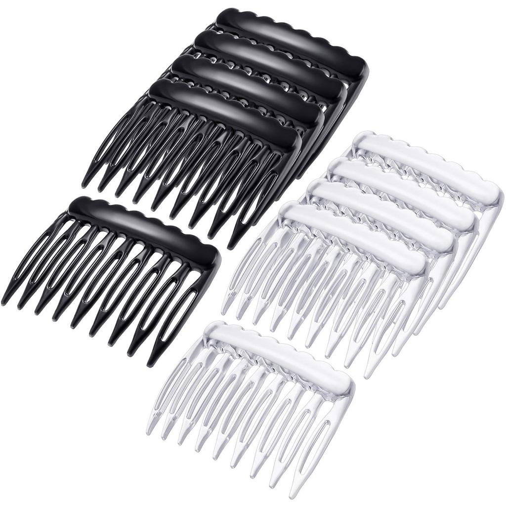 24Pcs Small Hair Side Combs 9 Teeth Plastic French Teeth Hair Combs DIY Strong Hold Hair Clips Comb Hair Styling Accessories