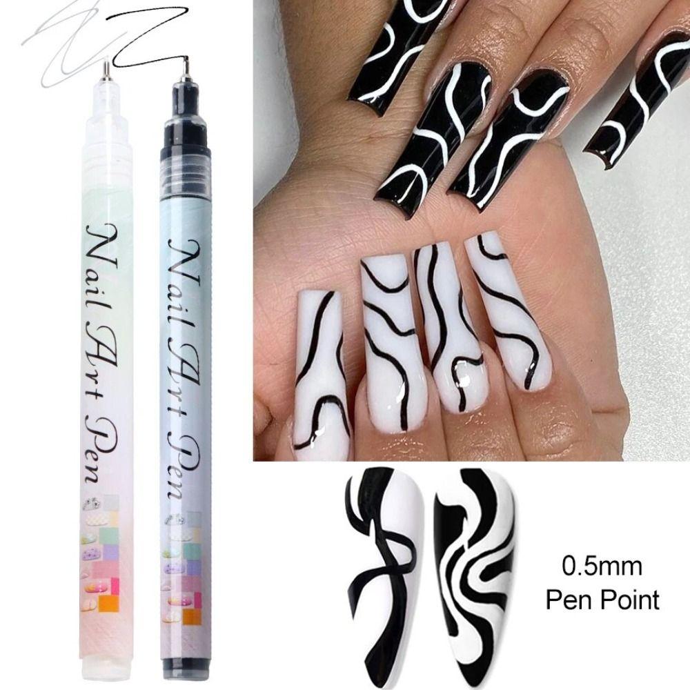 12Pcs/Set DIY Nail Art Drawing Pen Waterproof Painting Liner Colourful Nail Art Graffiti Pen