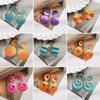 Pendientes Geométricos Coloridos Europeos y Americanos - Diseños de Tuerca y Colgantes Multiestilo para Mujer