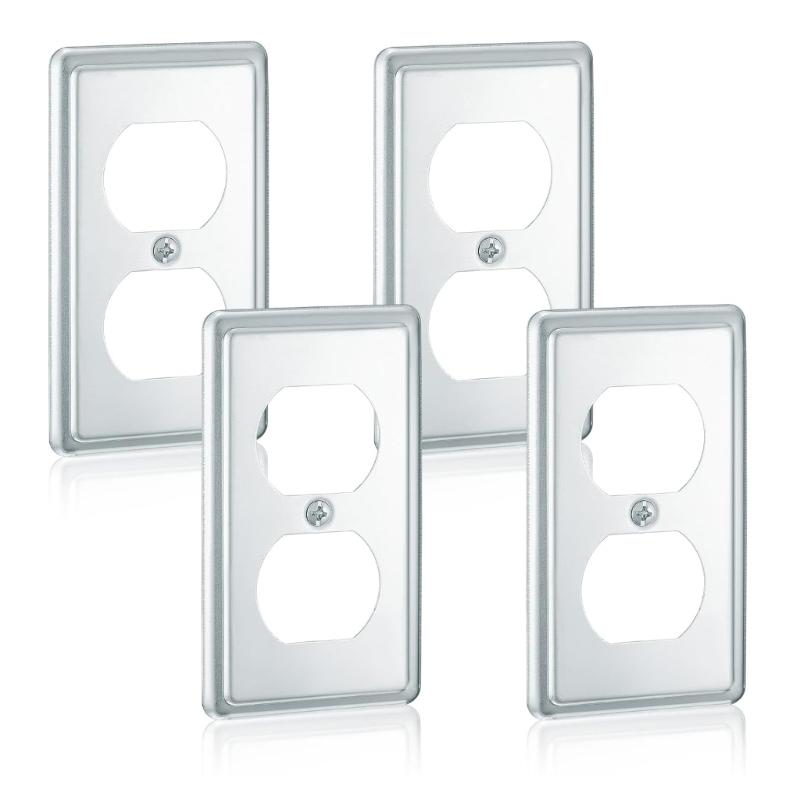 4Pcs Electrical Receptacle Wall Plate Switches Covers Socket Plate Wall Panel Light Switches Socket Cover Easily Install