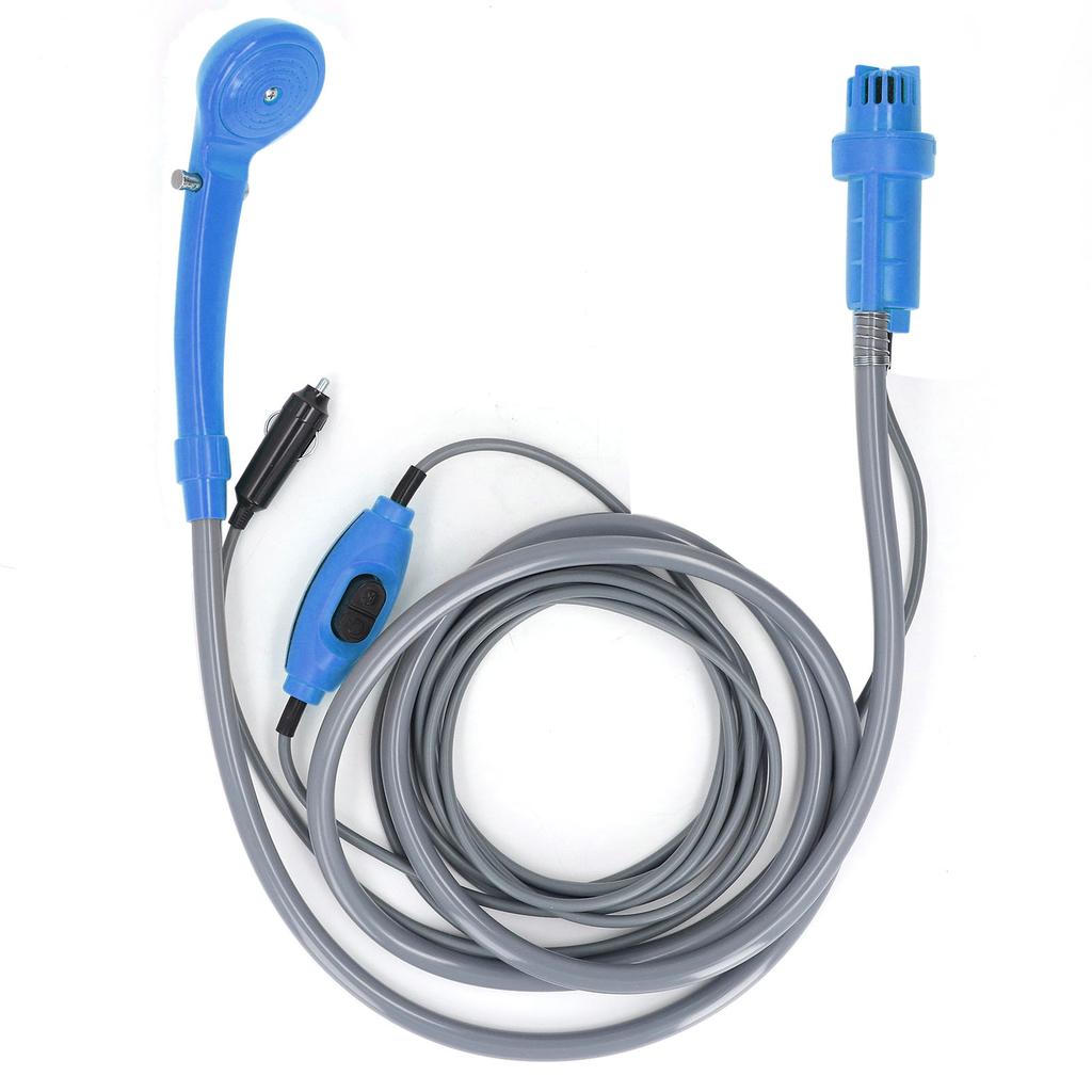 Portable Camping Shower Adjustable Water Flow Leakproof 2.5 L/min Outdoor Showerhead Sprayer Blue