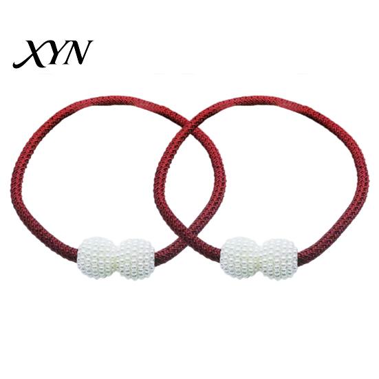 Quick Curtain Holders 1 Pair Faux Pearl Tiebacks, Elegant Beaded Holdbacks, Secure Fasteners Woven Rope Decorative Drapery for Living Room Bedroom