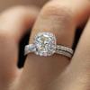 2Pcs/Set Luxury Women Engagement Wedding Rhinestone Inlaid Stacking Ring Jewelry