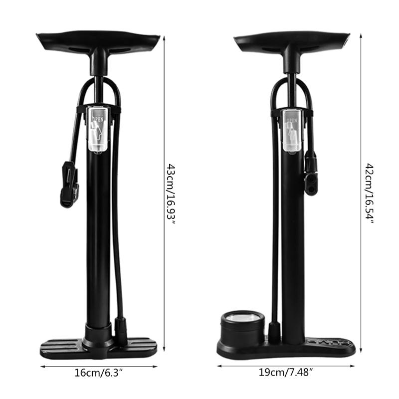Bike Foot Floor Pump Portable Bicycles Tire Pump Hand BMX Bike Pump Inflator with Pressure Built-in Precisions Barometer