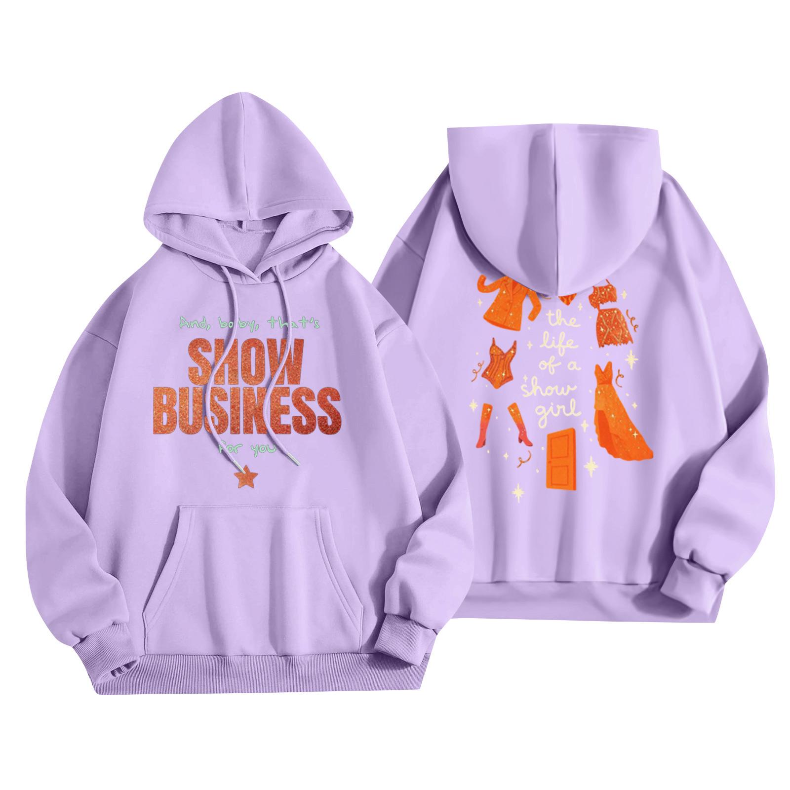 

Women s Fashion Lightweight Long Sleeve Pullover With Pockets Print Hoodie XXL