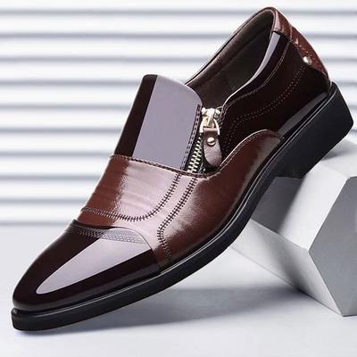 Fashion New Spring Fashion Oxford Business Men Shoes PU Leather High Quality Soft Casual Breathable Men's Flats Zip Shoes