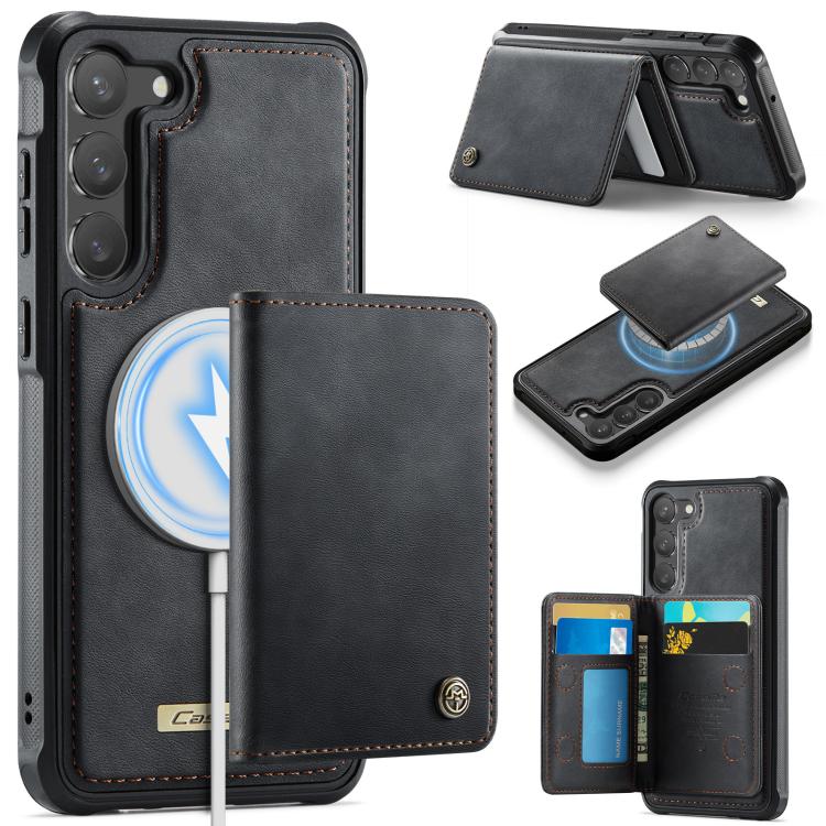 CaseMe Me80 Magnetic RFID Wallet Phone Case For Samsung Galaxy S24 FE 5G, Detachable Multi Card Slot Kickstand Anti-Theft Cover