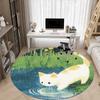 1PC Cat Pond Office Round Area Rug,  Mat Suitable ForOffice, Under Office Chairs Bedroom Living Room Home Decor, Room Deco