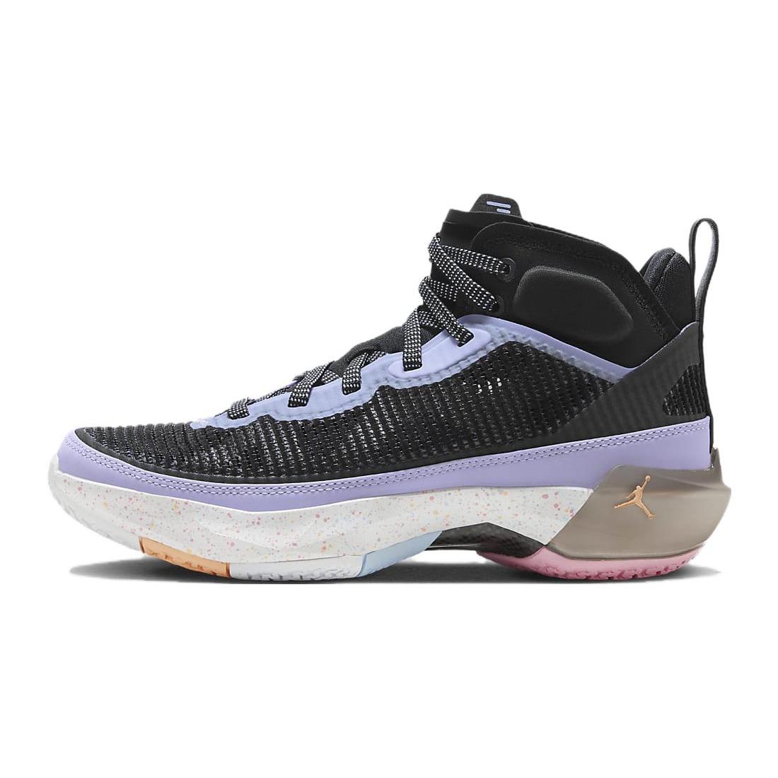 

New Jordan Air Jordan 37 Dongdan East Single GS High Top Children s Basketball Shoes Black Purple Grade School FJ7515-001 36.5