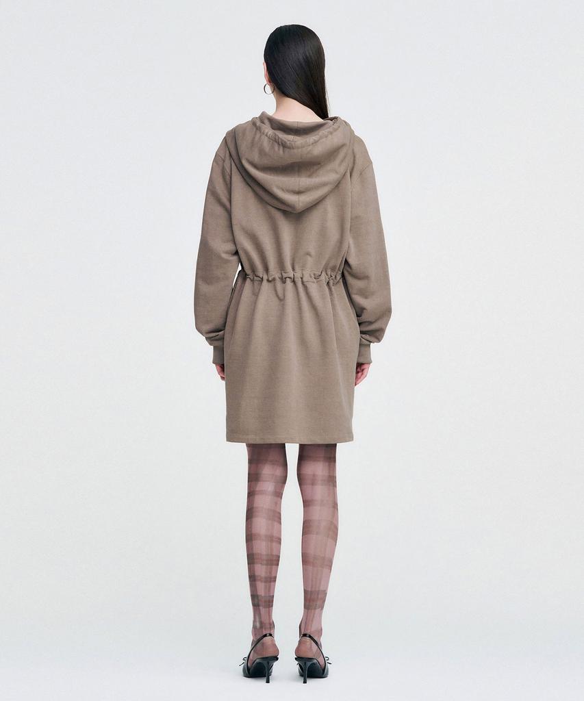 Kimjisu Vintage Fox Graphic Hoodie Dress _ Brown