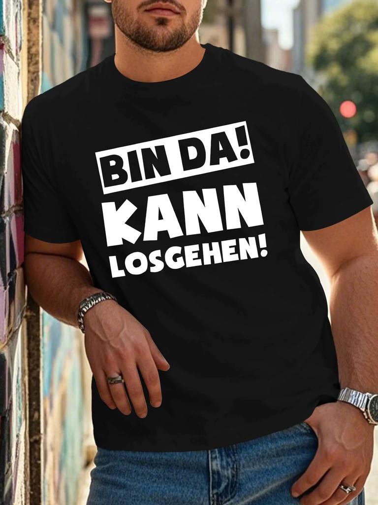 Unisexs Unisex Funny Bin Da Kann Losgehen Meme T Shirt Tee Streetwear Oversized Summer Ironic Humor Weirdcore Novelty Loose Top