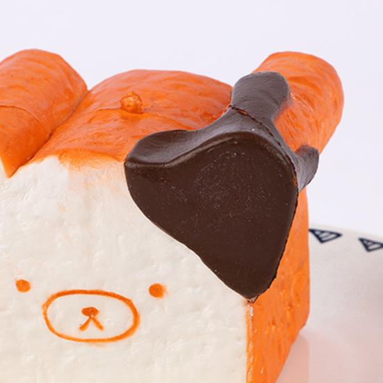 Bear Toast Squeeze Toy Slow Rising Stress Relief Cartoon Expression Bear Bread Sensory Toy Students Office Workers Anti-anxiety Gift