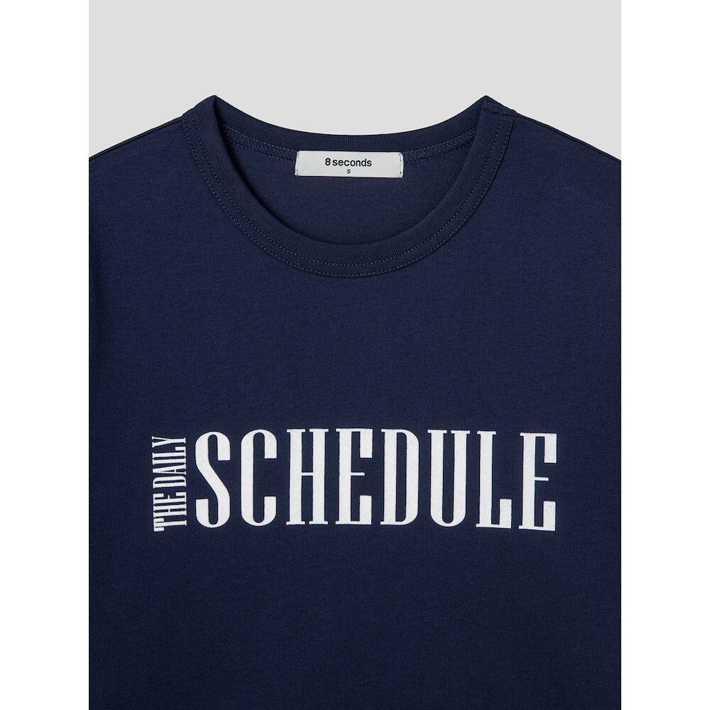 8SECONDS Supima Lettering Short Sleeve T-Shirt Navy (324742Ly1R)