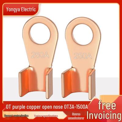 OT Pure Copper Open Nose Terminal Connector 1000A - Tinned Copper Wire