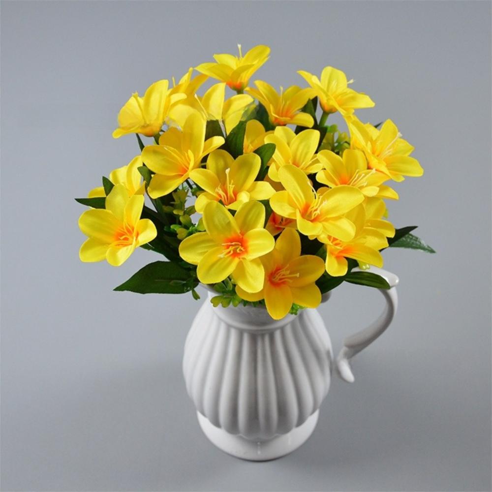 7 Heads Artificial Lily Flower Silk 30cm Floral Decor Bouquet Artificial Decorations for Living Room Office